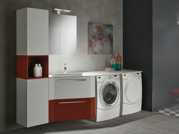STORE EXCELLENT 403 - Sectional engineered wood laundry room cabinet with drawers with sink by Gruppo Geromin - view 2